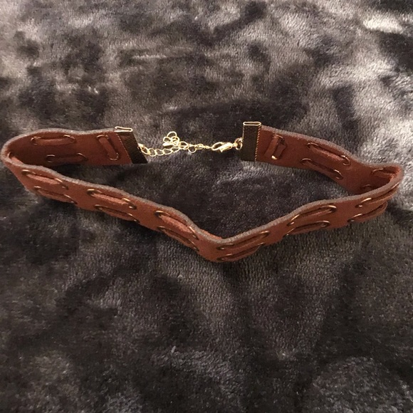 4/$15 Leather choker with adjustable closure - Picture 2 of 4